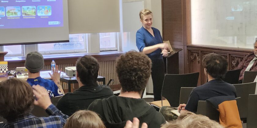 Author Cheryl Platz brings The Game Development Strategy Guide guest lecture to the University of Pittsburgh’s Digital Narrative and Interactive Design program